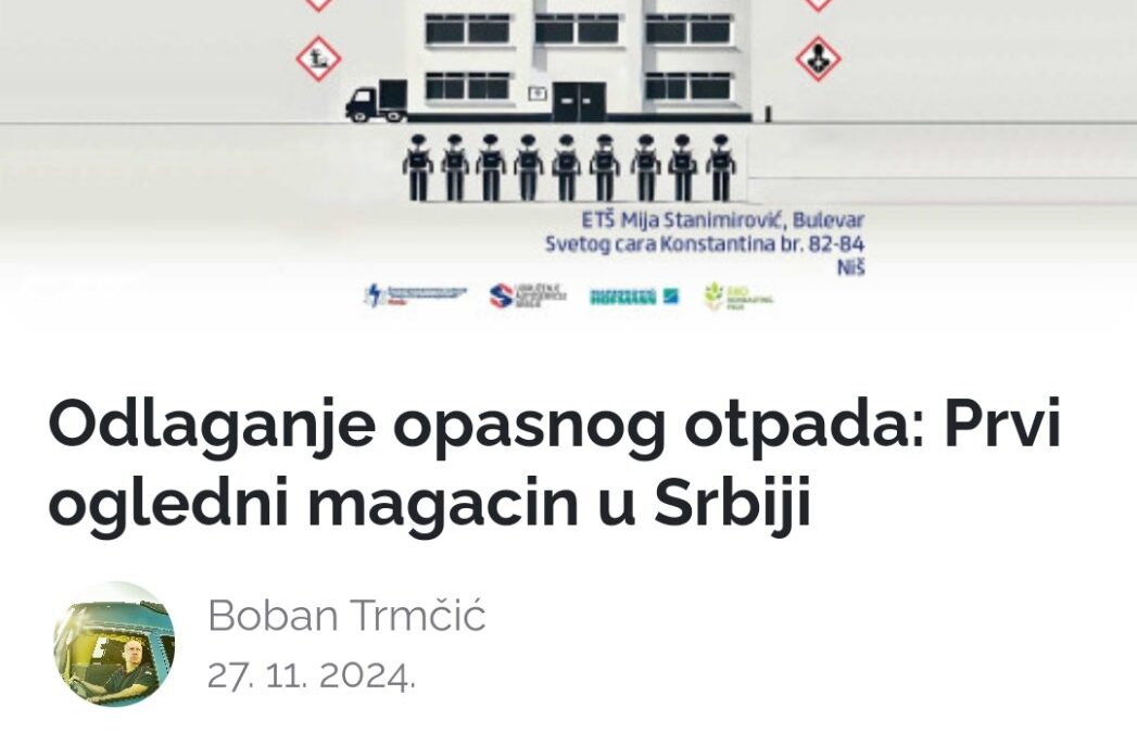 SAT MEDIA: Odlaganje opasnog otpada: Prvi ogledni magacin u Srbiji